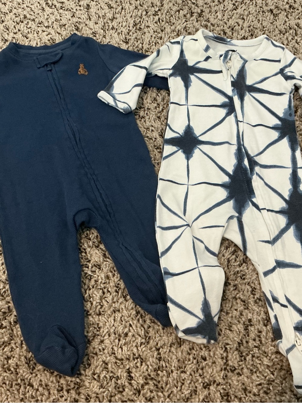 Bundle of 0-3 month baby boy footie pajamas